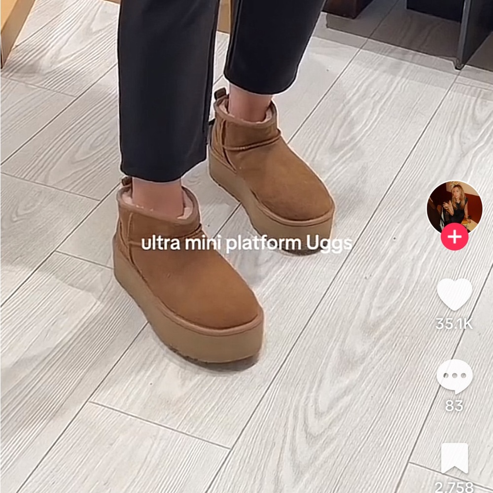 UGG Women's Ultra Mini Platform Boots - Chestnut